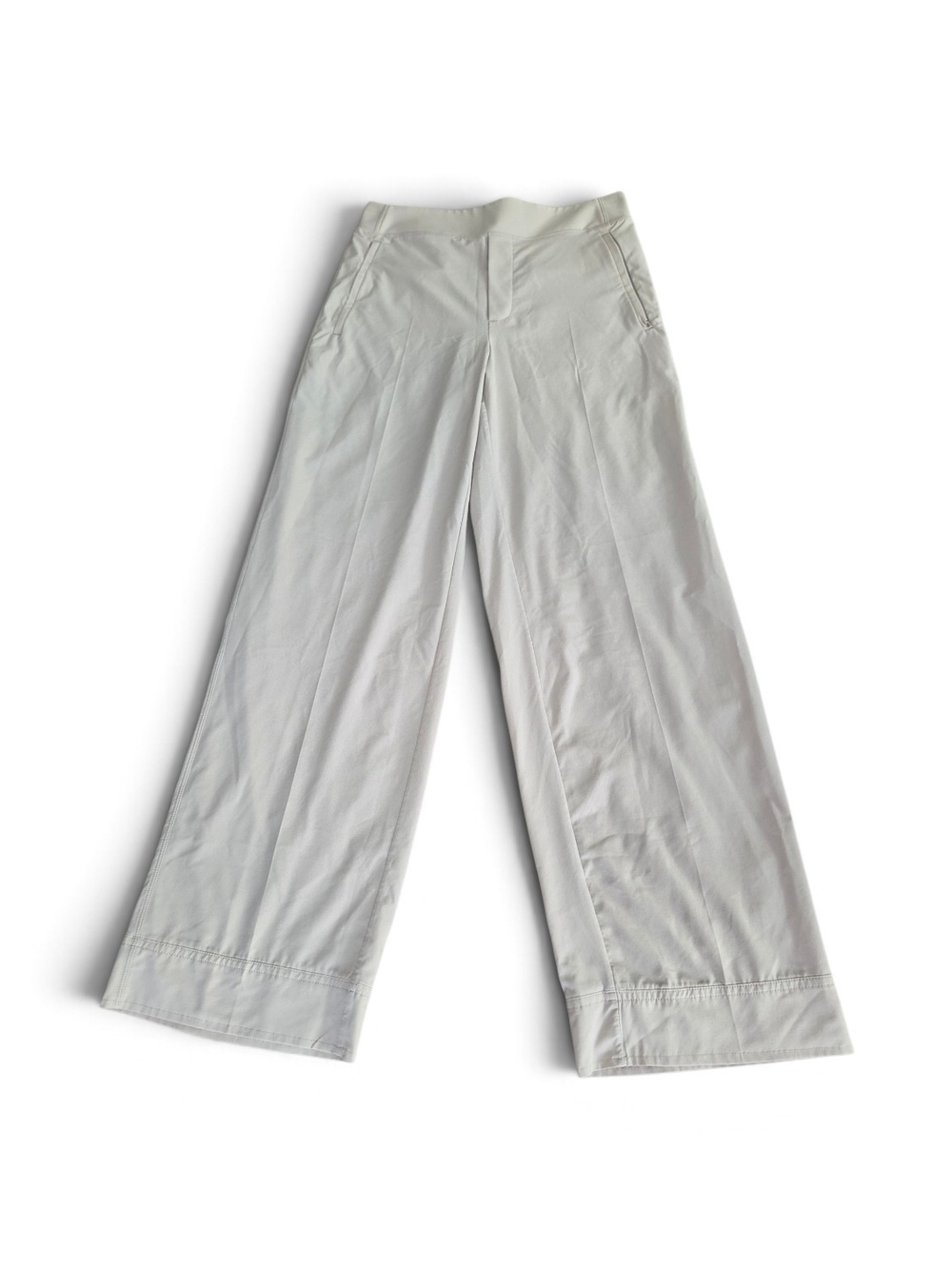 Athleta Wide-Leg Stretch Pants in Light Khaki